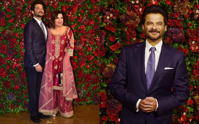 Anil Kapoor with Farah Khan at Deepika and Ranveer’s Mumbai reception. (IANS) Anil Kapoor with Farah Khan at Deepika and Ranveer’s Mumbai reception. (IANS)
