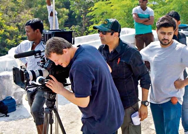 Director producer Sandeep Kumar shooting the film in Lucknow recently. (HT Photo) Director producer Sandeep Kumar shooting the film in Lucknow recently. (HT Photo)