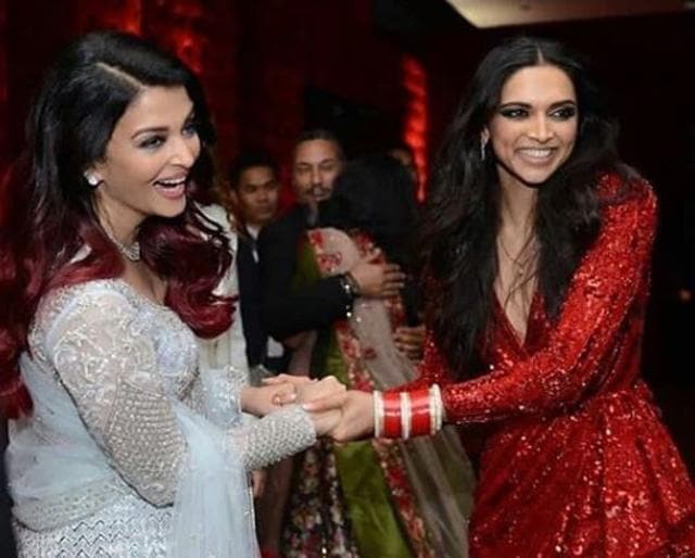 Deepika Padukone with Aishwarya Rai Bachchan.