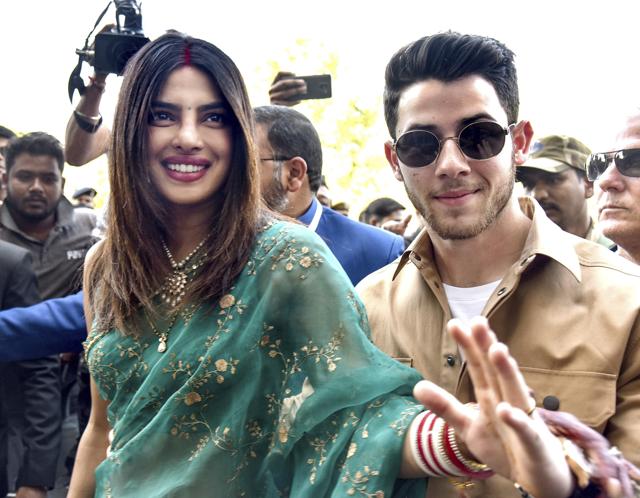 Priyanka Chopra and Nick Jonas prepare to depart for Delhi after their wedding ceremony. (PTI) Priyanka Chopra and Nick Jonas prepare to depart for Delhi after their wedding ceremony. (PTI)