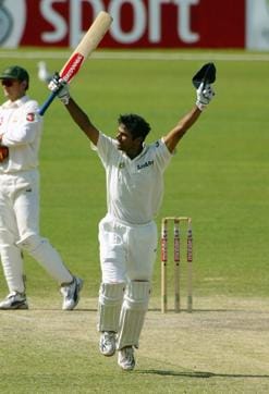 Rahul Dravid celebrates after hitting the winning run to give India a four wicket victory in the 2nd Test between Australia and India at the Adelaide Oval on December 16, 2003 in Adelaide, Australia. (Photo by Tony Lewis/Getty Images) (Getty Images) Rahul Dravid celebrates after hitting the winning run to give India a four wicket victory in the 2nd Test between Australia and India at the Adelaide Oval on December 16, 2003 in Adelaide, Australia. (Photo by Tony Lewis/Getty Images) (Getty Images)