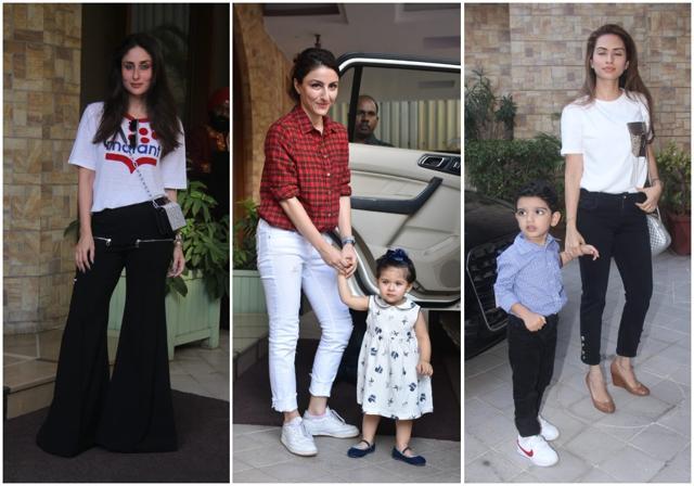 Inaaya Naummi Kemmu with mom Soha Ali Khan and aunt Kareena Kapoor.