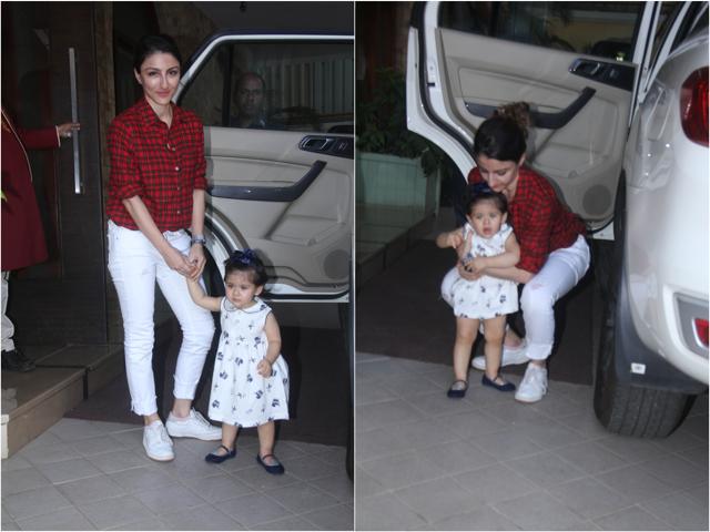 Soha Ali Khan with her daughter Inaaya. (Viral Bhayani) Soha Ali Khan with her daughter Inaaya. (Viral Bhayani)