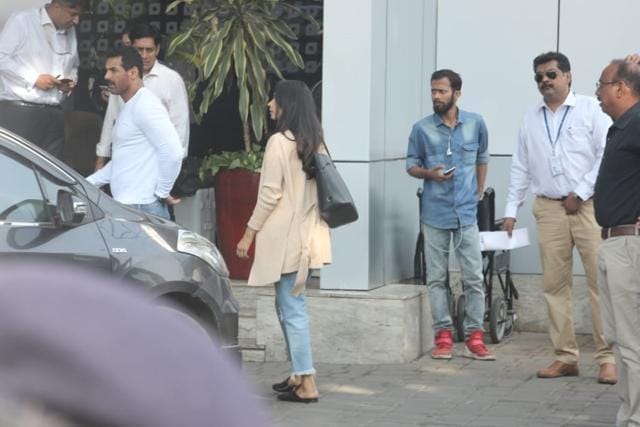 John Abraham with his wife Priya Runchal. (Viral Bhayani) John Abraham with his wife Priya Runchal. (Viral Bhayani)