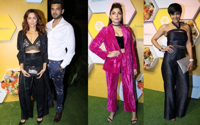 Anusha Dandekar and Karan Kundra, Kanika Kapoor and Mandira Bedi were also present. (Viral Bhayani) Anusha Dandekar and Karan Kundra, Kanika Kapoor and Mandira Bedi were also present. (Viral Bhayani)
