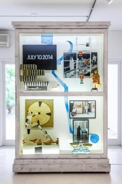 A wooden cabinet installation by artist Atul Dodiya. A wooden cabinet installation by artist Atul Dodiya.