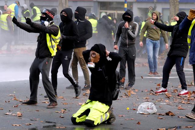 There were clashes with police in Bordeaux, which continued into the evening, and in Toulouse, along with roadblocks on highways, including those near Lyon, Clermont-Ferrand and Albertville. (Reuters) There were clashes with police in Bordeaux, which continued into the evening, and in Toulouse, along with roadblocks on highways, including those near Lyon, Clermont-Ferrand and Albertville. (Reuters)