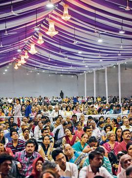 Music lovers, especially those from outside the city, were all praise for the new spacious venue, maharashtriya mandal’s grounds, hosting the 66th Sawai mahotsav which began on December 12. (Sanket Wankhade/HT PHOTO)