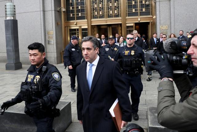 Michael Cohen, US president Donald Trump's former attorney, exits the United States Court house after his sentencing, in the Manhattan borough of New York City, New York, US, December 12, 2018. (REUTERS) Michael Cohen, US president Donald Trump's former attorney, exits the United States Court house after his sentencing, in the Manhattan borough of New York City, New York, US, December 12, 2018. (REUTERS)