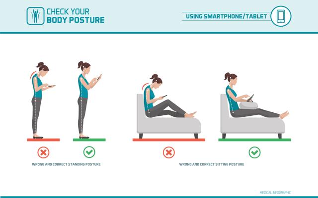 Browsing the Internet on your phone, change the position of the device frequently – from low to eye level (Shutterstock) Browsing the Internet on your phone, change the position of the device frequently – from low to eye level (Shutterstock)