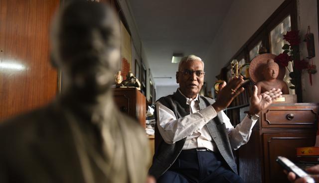 National secretary of Communist Party of India D Raja seen at his residence in New Delhi on November 24. (Raj K Raj/HT PHOTO) National secretary of Communist Party of India D Raja seen at his residence in New Delhi on November 24. (Raj K Raj/HT PHOTO)