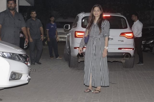 Salman’s sister Alvira Khan at Sohail Khan’s party. (Viral Bhayani) Salman’s sister Alvira Khan at Sohail Khan’s party. (Viral Bhayani)