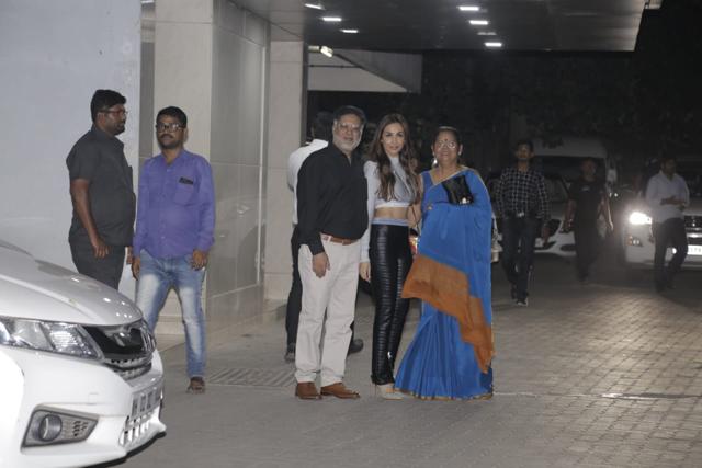 Malaika with her parents at Sohail Khan’s party. (Viral Bhayani) Malaika with her parents at Sohail Khan’s party. (Viral Bhayani)