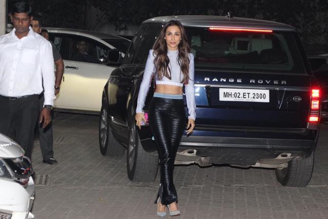 Malaika Arora at Sohail Khan’s party. (Viral Bhayani) Malaika Arora at Sohail Khan’s party. (Viral Bhayani)
