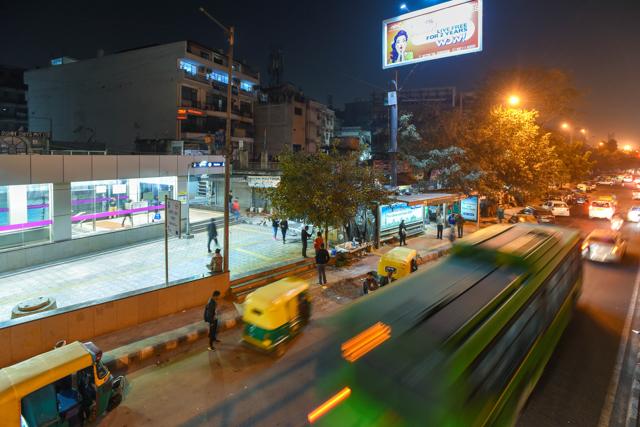 A view of Munirka bus stop and recently opened Metro station at Munirka in New Delhi. (Amal KS/ HT PHOTO) A view of Munirka bus stop and recently opened Metro station at Munirka in New Delhi. (Amal KS/ HT PHOTO)
