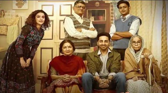 (From left) Sanya Malhotra, Neena Gupta, Ayushmann Khurrana, Surekha Sikri, Shardul Rana and Gajraj Rao in Badhaai Ho. (From left) Sanya Malhotra, Neena Gupta, Ayushmann Khurrana, Surekha Sikri, Shardul Rana and Gajraj Rao in Badhaai Ho.