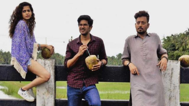 Dulquer Salmaan (centre) in Karwaan with Mithila Palkar and Irrfan Khan. Dulquer Salmaan (centre) in Karwaan with Mithila Palkar and Irrfan Khan.