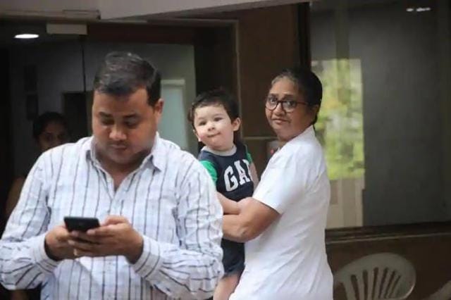 Taimur with his nanny Savitri.