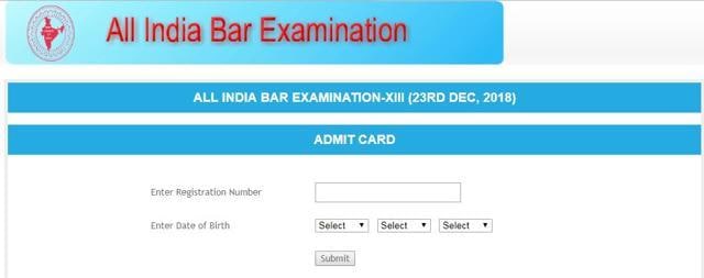 AIBE XIII admit card released at allindiabarexamination.com - Hindustan ...