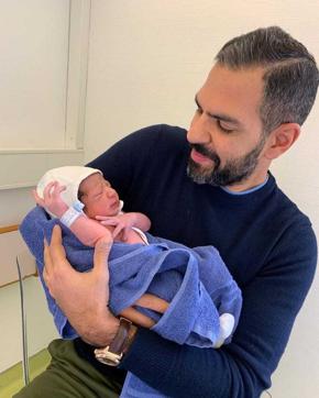 Sunjay Kapur with his baby boy. (HT Photo) Sunjay Kapur with his baby boy. (HT Photo)