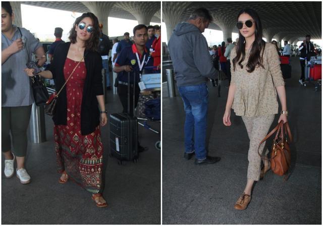 Yami Gautam and Aditi Rao Hydari at airport. Yami Gautam and Aditi Rao Hydari at airport.