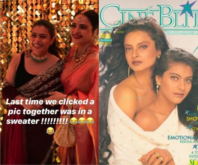 The picture on the left is the one that Kajol shared while the one on the right, is the picture she is referring to in her caption. (Instagram) The picture on the left is the one that Kajol shared while the one on the right, is the picture she is referring to in her caption. (Instagram)