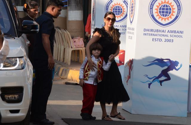 AbRam with mother Gauri Khan at his school. (Viral Bhayani)