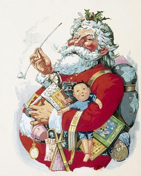 Thomas Nast’s illustrations of Santa Claus start out simple and staid, but eventually include toys, a workshop in the North Pole, a gold stopwatch, and mistletoe... Thomas Nast’s illustrations of Santa Claus start out simple and staid, but eventually include toys, a workshop in the North Pole, a gold stopwatch, and mistletoe...