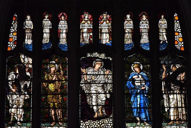 A section of the Great West Window. Writer Rudyard Kipling’s uncle, Edward Burne-Jones, was principal artist on the stained-glass window. (Arijit Sen/HT Photo) A section of the Great West Window. Writer Rudyard Kipling’s uncle, Edward Burne-Jones, was principal artist on the stained-glass window. (Arijit Sen/HT Photo)