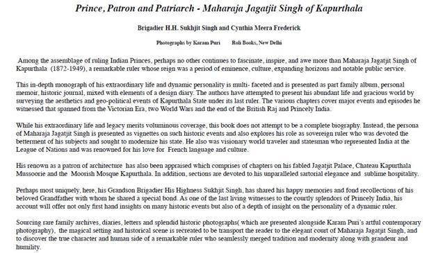 The back cover of the book with the summary