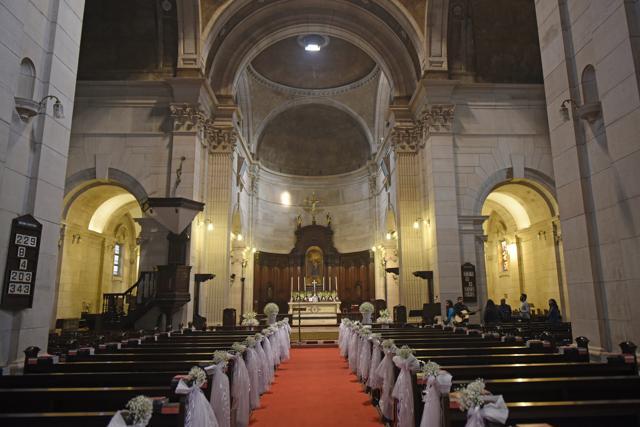 A view of Cathedral Church of the Redemption ahead of Christmas, near President’s Estate, in New Delhi, India, on December 22. (Sanchit Khanna/HT PHOTO) A view of Cathedral Church of the Redemption ahead of Christmas, near President’s Estate, in New Delhi, India, on December 22. (Sanchit Khanna/HT PHOTO)