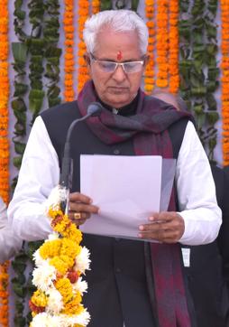 Parsadi Lal Meena took oath at Raj Bhawan on Monday.Photo:-Prabhakar Sharma