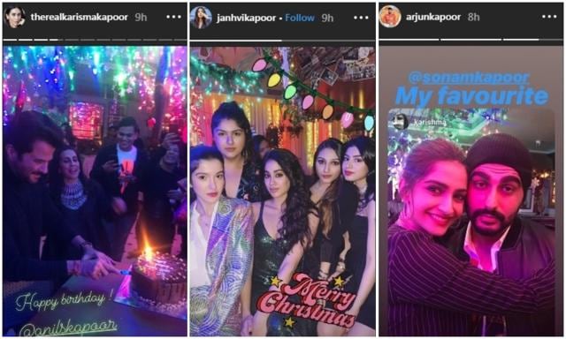 Anil Kapoor cuts a cake on his 62nd birthday party. His family members at the do. Anil Kapoor cuts a cake on his 62nd birthday party. His family members at the do.