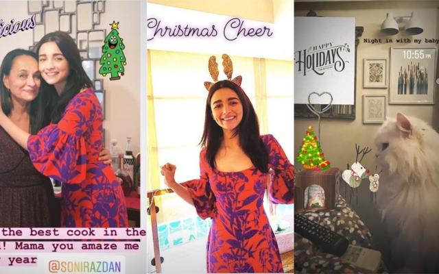 Alia Bhatt shared glimpses of her Christmas celebrations in her Instagram stories. Alia Bhatt shared glimpses of her Christmas celebrations in her Instagram stories.