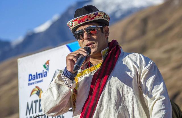Salman Khan addresses at the conclusion of MTB Arunachal Hornbill's Flight 2018, in Mechuka on November 22, 2018. (PTI) Salman Khan addresses at the conclusion of MTB Arunachal Hornbill's Flight 2018, in Mechuka on November 22, 2018. (PTI)