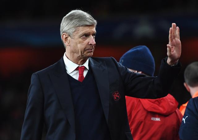 Former Arsenal manager Arsene Wenger waves to the crowd prior to a match. (Getty Images) Former Arsenal manager Arsene Wenger waves to the crowd prior to a match. (Getty Images)