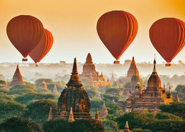 The balloon ride at Bagan offers spectacular views of pagodas at sunrise (Shutterstock) The balloon ride at Bagan offers spectacular views of pagodas at sunrise (Shutterstock)