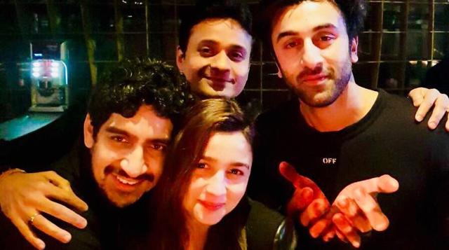 Brahmastra team during the film’s shoot. Brahmastra team during the film’s shoot.