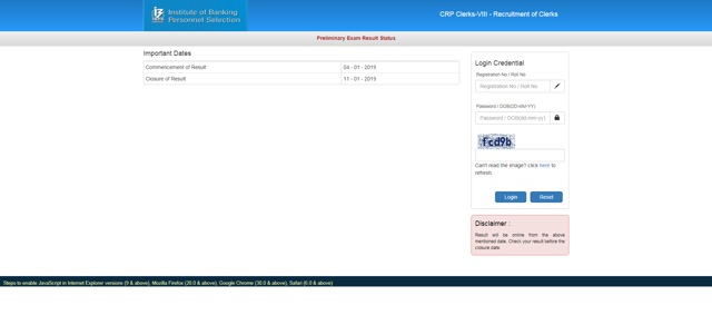 IBPS Clerk prelims result 2018 declared, here’s how to check ...