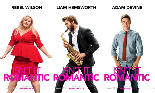 Rebel Wilson, Liam Hemsworth and Adam DeVine on their character posters.
