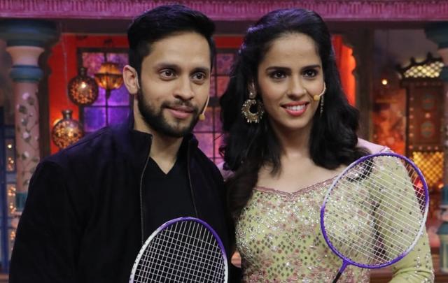 Saina Mehwal with her husband Parupalli Kashyap. Saina Mehwal with her husband Parupalli Kashyap.