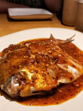 Steamed Pomfret with Japanese Miso Chilli Sauce at Asia Kitchen, Pune Steamed Pomfret with Japanese Miso Chilli Sauce at Asia Kitchen, Pune