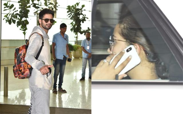 Shahid Kapoor at the airport. Mira Rajput was spotted seeing him off. (Viral Bhayani) Shahid Kapoor at the airport. Mira Rajput was spotted seeing him off. (Viral Bhayani)