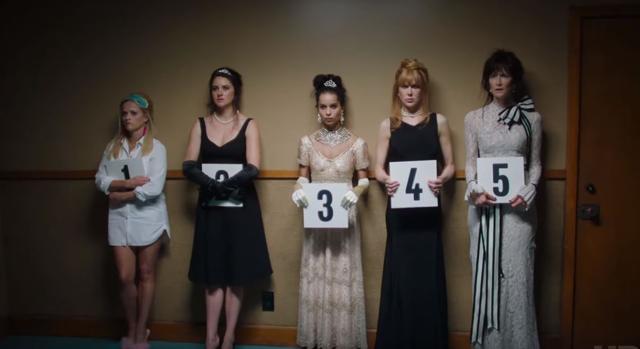 Nicole Kidman, Reese Witherspoon, Zoe Kravitz, Laura Dern and Shailene Woodley in a still from Big Little Lies.
