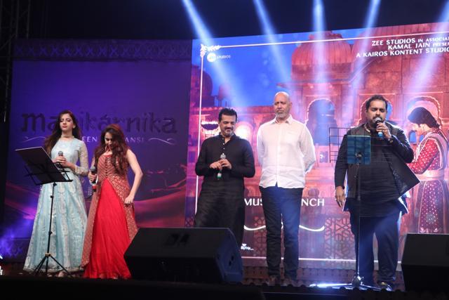(Left) Manikarnika’s singers, Shrinidhi Ghatate and Prajakta Shukre; and the trio - Shankar, Loy and Ehsaan. (Viral Bhayani)