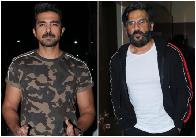 Saqib Saleem and Sunil Shetty at the film’s screening. (Viral Bhayani) Saqib Saleem and Sunil Shetty at the film’s screening. (Viral Bhayani)