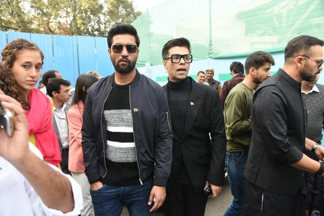 Vicky Kaushal and Karan Johar at the airport. (Viral Bhayani) Vicky Kaushal and Karan Johar at the airport. (Viral Bhayani)