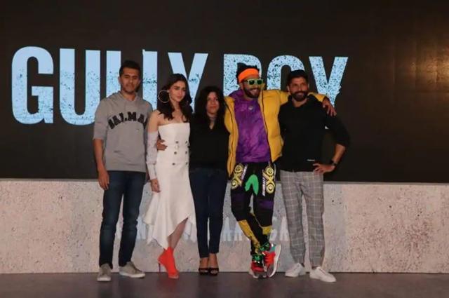 Alia Bhatt, Zoya Akhtar, Ranveer Singh and Farhan Akhtar at the trailer launch of Gully Boy. (Viral Bhayani)
