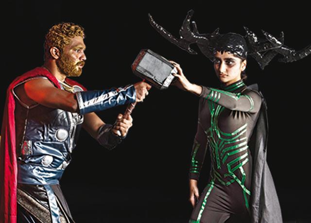 Cosplayers Hrishikesh Tarwade and Rhea Krishnaswami playing Thor and Hella (Aalok Soni ) Cosplayers Hrishikesh Tarwade and Rhea Krishnaswami playing Thor and Hella (Aalok Soni )