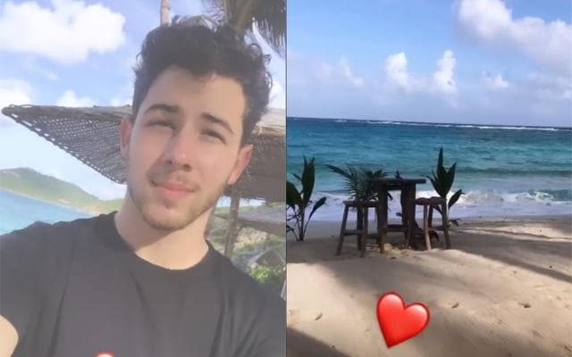Nick Jonas turns photographer during their romantic getaway.